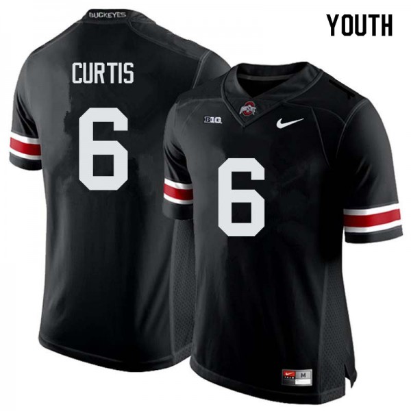 Ohio State Buckeyes #6 Kory Curtis Youth Stitch Jersey Black OSU92160